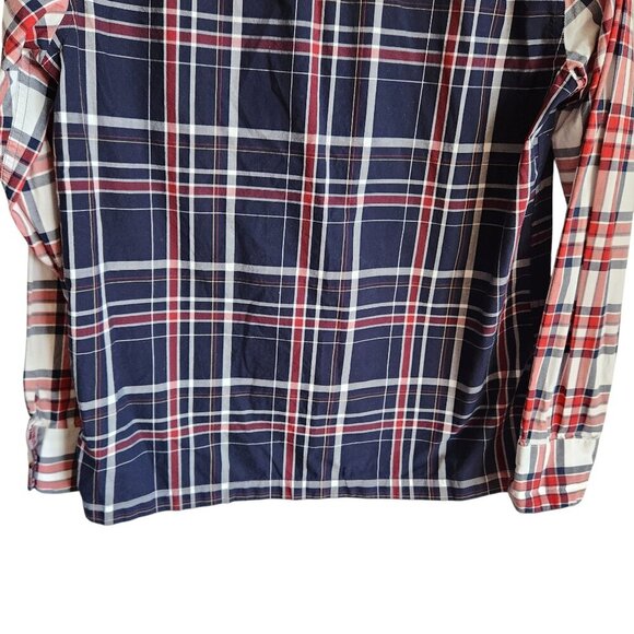 Outerknown Shirt Men's XS Blue Button Up Plaid Long Sleeve Organic Cotton - Picture 9 of 9